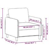 Sofa Chair Dark Grey 60 cm Fabric - Low Angle
