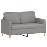 2-Seater Sofa Light Grey 120 cm Fabric - Front View