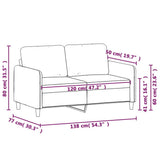 2-Seater Sofa Light Grey 120 cm Fabric - Low Angle