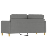 2-Seater Sofa Dark Grey 140 cm Fabric - 45-Degree Angle