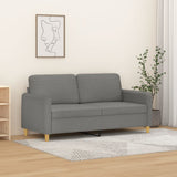 2-Seater Sofa Dark Grey 140 cm Fabric