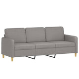 3-Seater Sofa Light Grey 180 cm Fabric - Front View