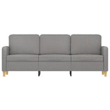 3-Seater Sofa Light Grey 180 cm Fabric - Side View
