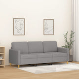 3-Seater Sofa Light Grey 180 cm Fabric