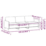 3-Seater Sofa Dark Grey 210 cm Fabric - Low Angle