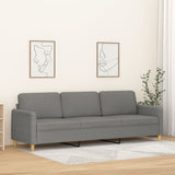 3-Seater Sofa Dark Grey 210 cm Fabric