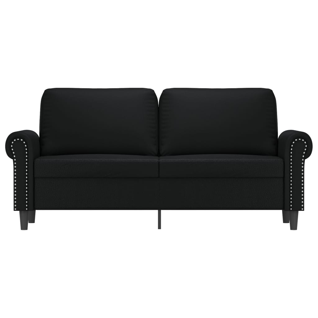 2-Seater Sofa Black 140 cm Faux Leather