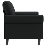2-Seater Sofa Black 140 cm Faux Leather - Top-Down View