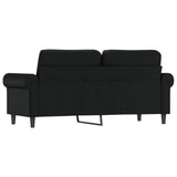 2-Seater Sofa Black 140 cm Faux Leather - 45-Degree Angle