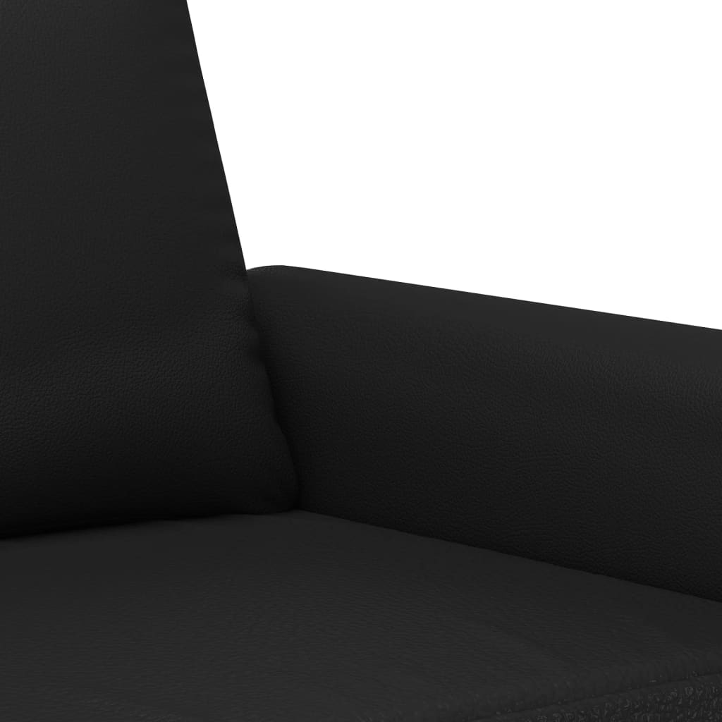 2-Seater Sofa Black 140 cm Faux Leather