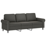 3-Seater Sofa Dark Grey 180 cm Velvet - Front View