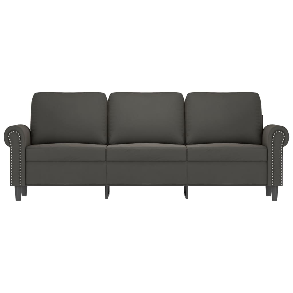 3-Seater Sofa Dark Grey 180 cm Velvet