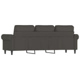 3-Seater Sofa Dark Grey 180 cm Velvet - 45-Degree Angle
