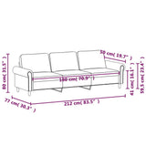 3-Seater Sofa Dark Grey 180 cm Velvet