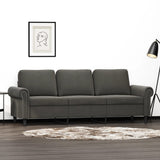 3-Seater Sofa Dark Grey 180 cm Velvet