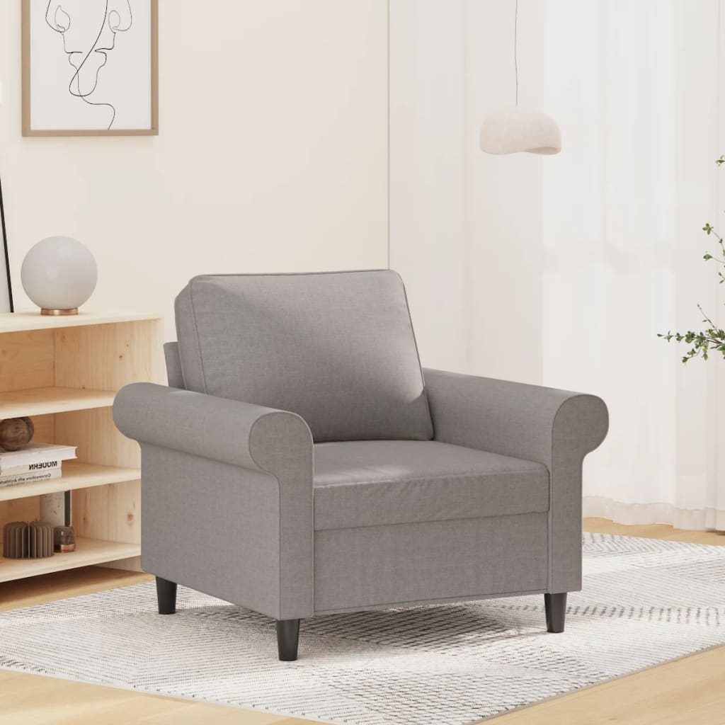 Sofa Chair Light Grey 60 cm Fabric