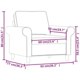 Sofa Chair Cream 60 cm Fabric - Low Angle