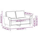 2-Seater Sofa Light Grey 120 cm Fabric - Low Angle