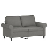 2-Seater Sofa Dark Grey 120 cm Fabric