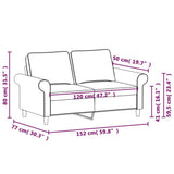 2-Seater Sofa Dark Grey 120 cm Fabric