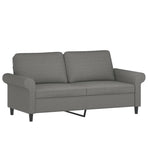 2-Seater Sofa Dark Grey 140 cm Fabric