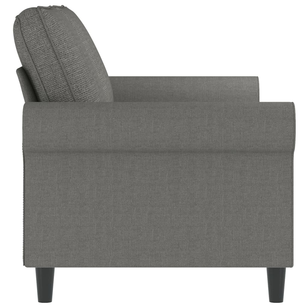 2-Seater Sofa Dark Grey 140 cm Fabric