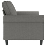 2-Seater Sofa Dark Grey 140 cm Fabric