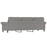 3-Seater Sofa Light Grey 180 cm Fabric - 45-Degree Angle