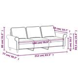 3-Seater Sofa Light Grey 180 cm Fabric
