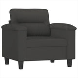 Sofa Chair Dark Grey 60 cm Microfibre Fabric - Front View