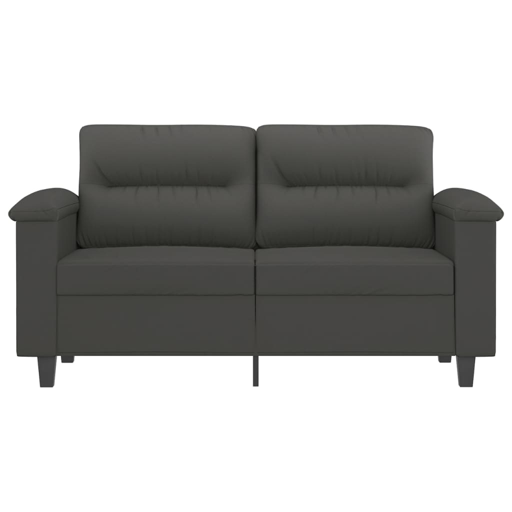 2-Seater Sofa Dark Grey 120 cm Microfibre Fabric