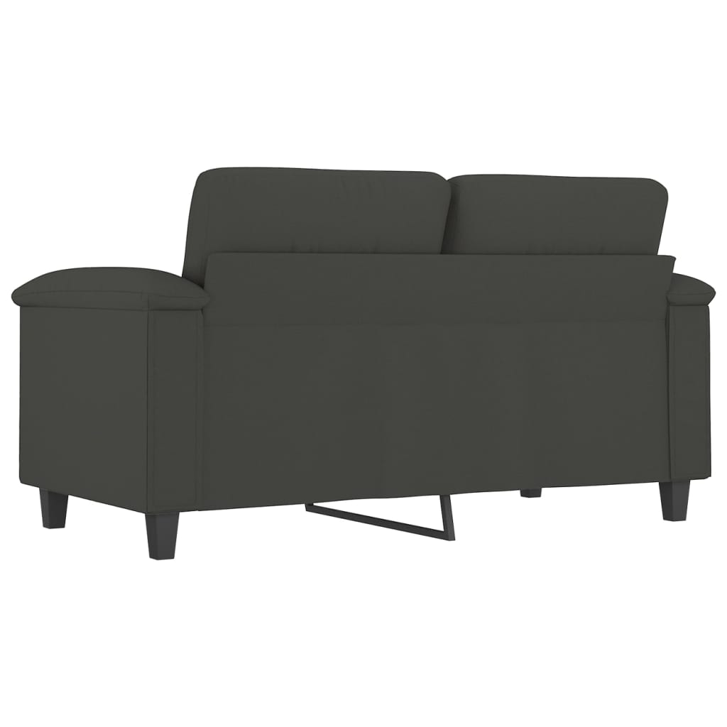 2-Seater Sofa Dark Grey 120 cm Microfibre Fabric