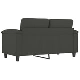 2-Seater Sofa Dark Grey 120 cm Microfibre Fabric - 45-Degree Angle