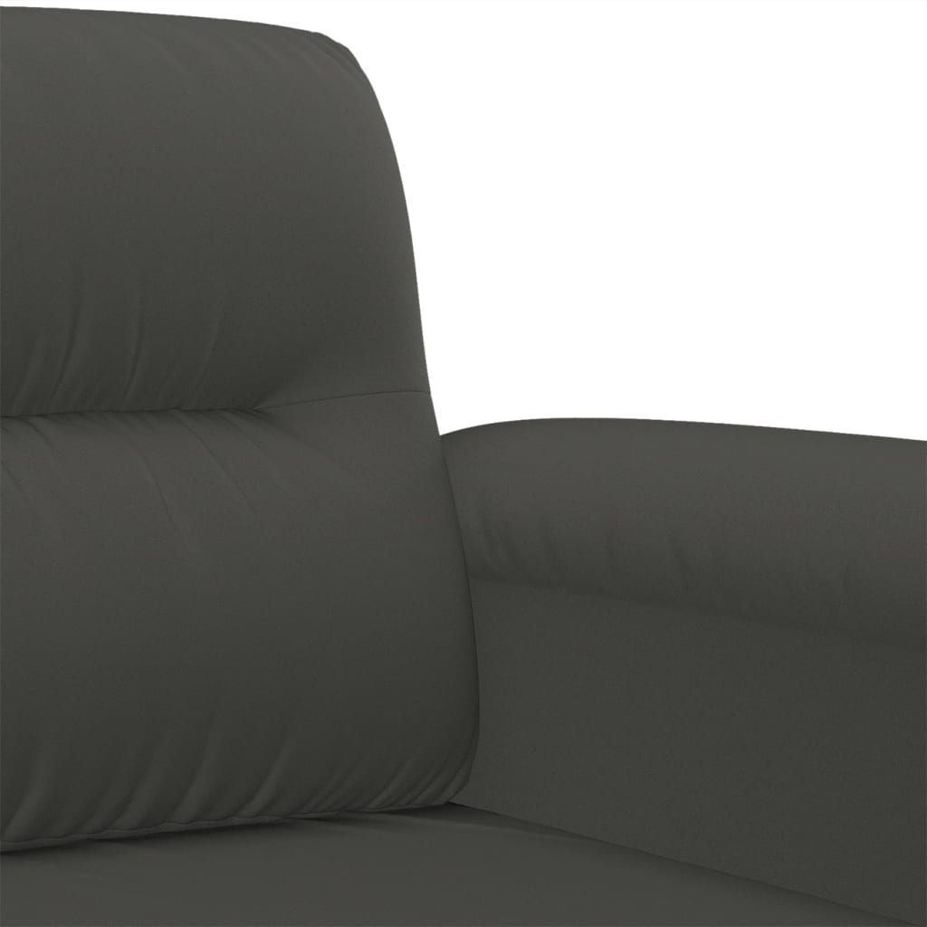 2-Seater Sofa Dark Grey 120 cm Microfibre Fabric