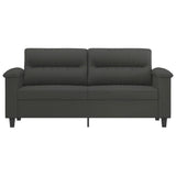 2-Seater Sofa Dark Grey 140 cm Microfibre Fabric - Side View