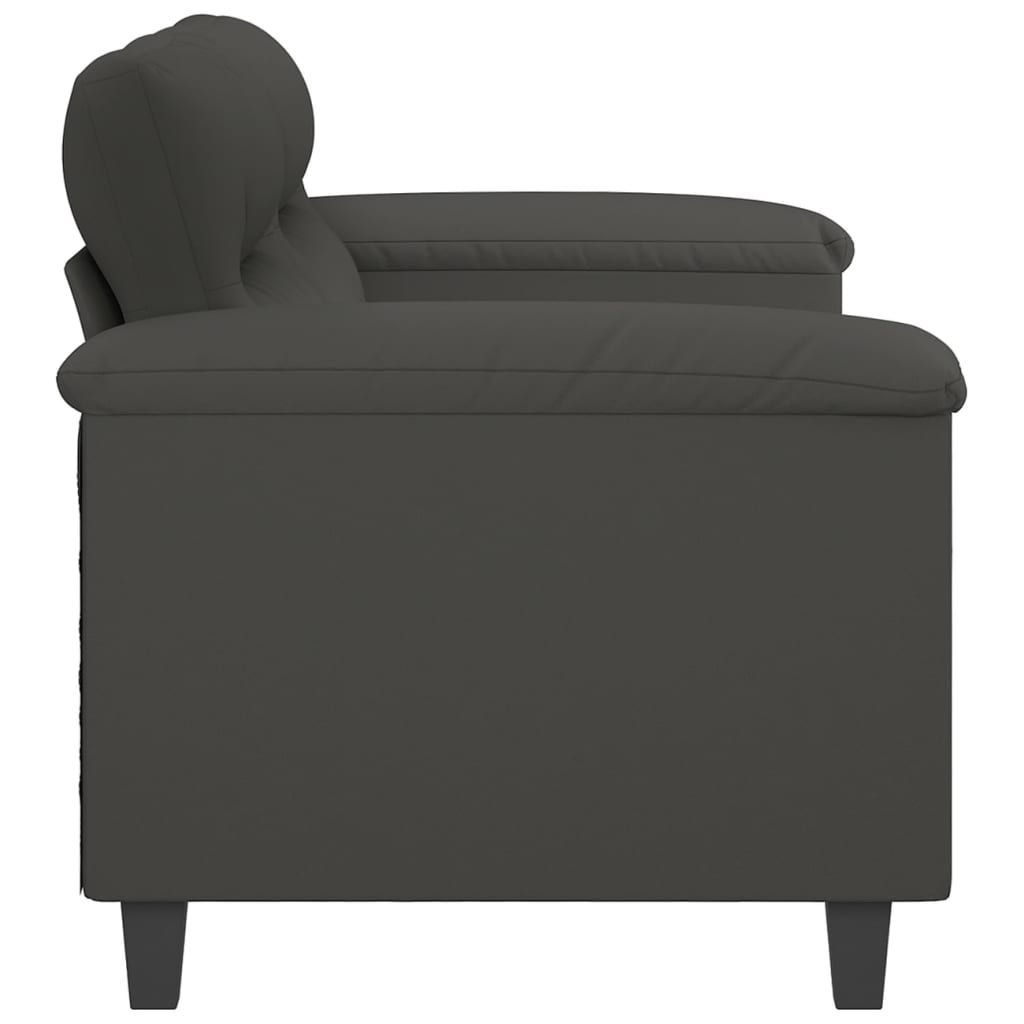 2-Seater Sofa Dark Grey 140 cm Microfibre Fabric