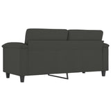 2-Seater Sofa Dark Grey 140 cm Microfibre Fabric - 45-Degree Angle