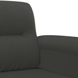 2-Seater Sofa Dark Grey 140 cm Microfibre Fabric - Rear View