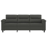 3-Seater Sofa Dark Grey 180 cm Microfibre Fabric - Side View