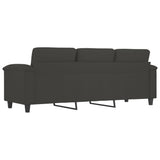3-Seater Sofa Dark Grey 180 cm Microfibre Fabric
