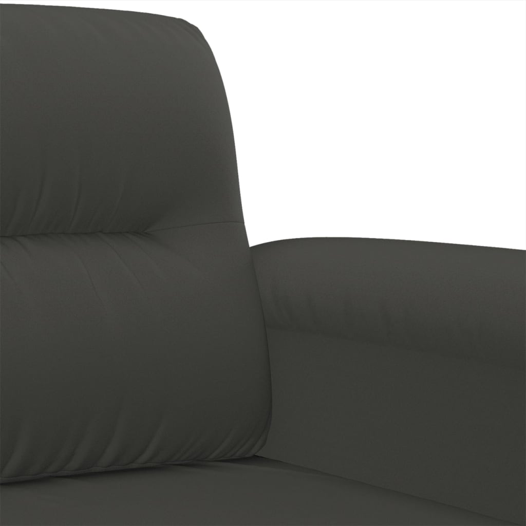3-Seater Sofa Dark Grey 180 cm Microfibre Fabric