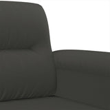 3-Seater Sofa Dark Grey 180 cm Microfibre Fabric - Rear View
