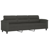 3-Seater Sofa Dark Grey 210 cm Microfibre Fabric