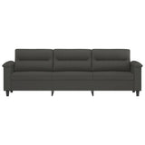 3-Seater Sofa Dark Grey 210 cm Microfibre Fabric - Side View