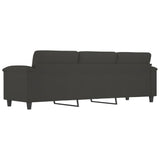 3-Seater Sofa Dark Grey 210 cm Microfibre Fabric