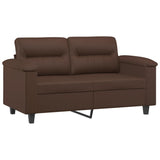 2-Seater Sofa Brown 120 cm Faux Leather - Front View