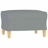 Footstool Light Grey 60x50x41 cm Fabric - Front View