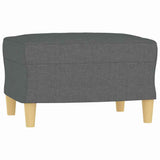 Footstool Dark Grey 60x50x41 cm Fabric - Front View