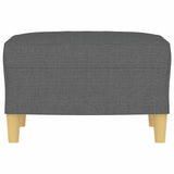 Footstool Dark Grey 60x50x41 cm Fabric - Side View