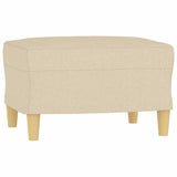 Footstool Cream 60x50x41 cm Fabric - Front View